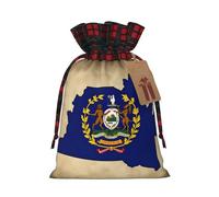 Abstract Kentucky State Flag Map02 Print Pouch Goody Christmas Drawstring Gift Bags Xmas Treats Bag Holiday Candy Wrapping Bags