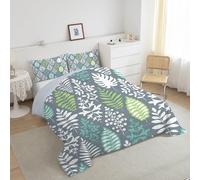 Abstract King Size Duvet - Retro Plants Gray Comforter Sets for all Seasons - Reversible Coverless Duvet King Size Soft Quilt lightweight and Machine Washable - King 230x220cm K132