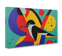Abstract Kingfisher Bird Canvas Wall Art Print 30x20 Inch