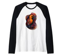 Abstract Kiwi Color Splash Raglan Baseball Tee