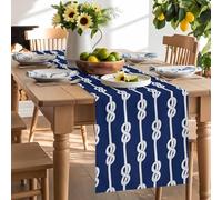 Abstract Knot on Blue Background Table Runner 120 Inches Long, Nautical Knots Texture Washable Table Runners Heat-Insulation Kitchen Dining Table Decorations for Home Party Decor 13x120in