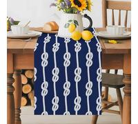 Abstract Knot on Blue Background Table Runner 72 Inches Long, Nautical Knots Texture Washable Table Runners Heat-Insulation Kitchen Dining Table Decorations for Home Party Decor 13x72in