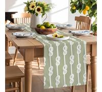 Abstract Knot on Green Background Table Runner 120 Inches Long, Nautical Knots Pattern Washable Table Runners Heat-Insulation Kitchen Dining Table Decorations for Home Party Decor 13x120in