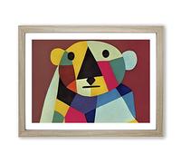 Abstract Koala Bear Framed Print | A4 Oak Framed Wall Art | Ready to Hang | Abstract Animal Picture | Living Room Bedroom Lounge Office