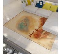 Abstract Landscape Area Rug 160x230 Washable Non Slip Rugs Low Pile Modern Neutral Carpet for Living Room Bedroom Office Entryway Dining Room Soft Floor Mat Beige Brown Mountain Forest Art Decor Rug