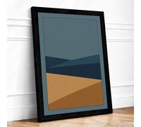 Abstract Landscape Horizon Minimalist Framed Wall Art Print A1 (84.1×59.4cm) Black, Wall Decor for Living Room, Bedroom, Office & Home, Ready to Hang, Art Gift