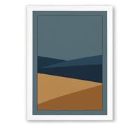 Abstract Landscape Horizon Minimalist Framed Wall Art Print A2 (59.4×42cm) White, Wall Decor for Living Room, Bedroom, Office & Home, Ready to Hang, Art Gift