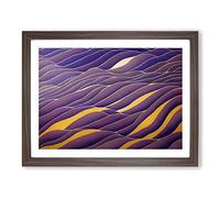 Abstract Lavender Flower Field Framed Wall Art Print A2 Walnut