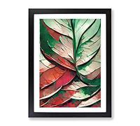 Abstract Leaf Art No.2 Framed Print | A4 Black Framed Wall Art | Ready to Hang | Abstract Floral Picture | Living Room Bedroom Lounge Office