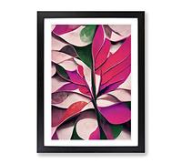 Abstract Leaf Art No.4 Framed Print | A4 Black Framed Wall Art | Ready to Hang | Abstract Floral Picture | Living Room Bedroom Lounge Office