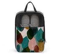 Abstract Leaf Pattern Graphic Modern Shoe Bag for Travel Daily Use Anti-dust Storage Carrier Golf Shoe Pouch