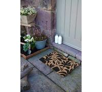 Abstract Leaf Patterns Doormat Artsy Mats Black 40cm x 60cm