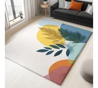 Abstract Leaves Geometric Indoor Area Rug Non-Slip, Machine Washable Carpet, Soft Touch Anti-Slip Backing Rugs for Living Room, Bedroom, Dining Room 180 x 240 cm, Cream