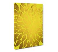 Abstract Leaves No.2 Gold Modern Canvas Wall Art Print Ready to Hang, Framed Picture for Living Room Bedroom Home Office Décor, 30x20 Inch (76x50 cm)