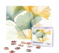 Abstract Leaves Puzzles 500 Pieces Personalized Jigsaw Puzzles Photos Puzzle with Storage Bag Challenging Picture Puzzle for Adults Home Decor Wedding (52x38 CM)