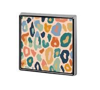 Abstract Leopard Pattern Blue Orange Green Unisex Brooches & Pins Square Lightweight Lapel Badge Jewelry for Clothing Shawl Hat