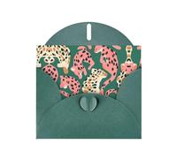 Abstract leopard print Dark Green Patterns greeting card 6x4 inches with envelope, covering birthdays, weddings and other occasions