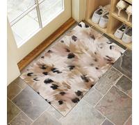 Abstract Leopard Print Door Mats 60 X 90 Cm, Washable Indoor Doormat Tpr Non-Slip, Dirt Trapper Front Door Mat Inside, Simple Elegant Absorbent Entrance Rug For Entryway, Pets And Dogs - Light Brown