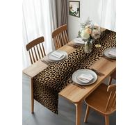 Abstract Leopard Texture Table Runner 90 Inches Long, Wild Animal Print Washable Table Runners Heat-Insulation Kitchen Dining Table Decorations for Home Party Decor 13x90in