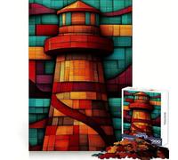 Abstract Lighthouse Mosaic 1000-piece Jigsaw Puzzles Stress Relief Play High Def Print Family Enjoyable Birthday Present (38x52cm)