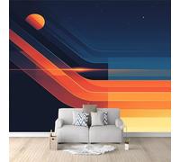 Abstract Line Art Photo Wallpaper - 400 x 280 cm Non-Woven Premium Fleece Wall Mural - High Definition Art Print Teen Bedroom Game Room Decoration Photo Mural