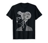 Abstract Line Art Woman Sunglasses Minimalist Fashion Modern T-Shirt