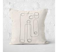 Abstract Line Doodles Square Cushion - 40x40cm - Soft Touch