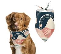 Abstract Line Drawing Dog Bandana Triangle Dog Scarf Washable Polyester Dog Bibs Cute Pet Bandana for Medium Large Dogs Puppy and Cats