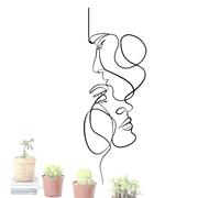 Abstract Linear Drawing For Couple: Abstract Figures On Lines, Minimalist Linear Drawing Of Couple | Wall Decor With Linear Drawing, One Line Female Wall Decor For Home