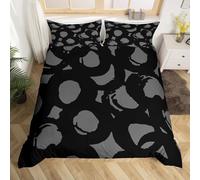 Abstract Lines Emperor Size Duvet Cover Set Reversible Quilt Cover 285x240 cm Geometric Circles Bedding Sets Ultra Soft 3D Comforter Covers Comfy Easy Care Non Iron Bed Set M/937