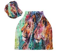 Abstract Lion Tiger Stretchy Baby Car Seat Cover,Canopy Nursing Covers,Soft Breathable Windproof Scarf Changepad for Winter Infant Breastfeeding Boys