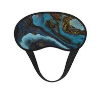 Abstract Liquid Marble Blue Golden, Full Eye Covers Light Blocking Eye Masks Blackout Sleep Eye Muffs