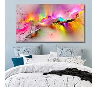 Abstract Living Room Pictures, Colourful Aurora Picture on Canvas, 1-Piece Art Print Wall Pictures, XXL Modern Wall Art Poster, 60 x 120 cm, No Frame Canvas Pictures (Colourful, 20 x 40 cm)