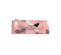 Abstract Love Chart Baby Headband with Cute Bow, Soft Polyester Knot Turban for Infants, Stretchy and Stylish