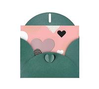 Abstract Love Chart Greeting Cards For All Occasions - Blank Greeting Cards With Envelopes, Holiday Cards 4x6 Inches (Horizontal) Dark Green