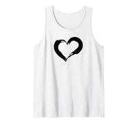 Abstract Love Symbol Black Minimalist Heart Tank Top