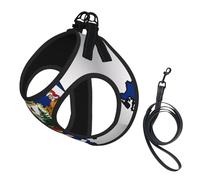 Abstract Maine State Flag Map03 Print Dog Harness Adjustable Walk Puppy Harnesses Leash Clips Pet Harnesses Training Pet Vest
