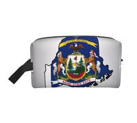 Abstract Maine State Flag Map03 Print Travel Toiletry Bag,Makeup Bag,Cosmetic Bag,Hanging Tolietry Bag for Women Men,Gym Daily