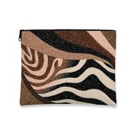 Abstract Makeup Bag, Multicolor Swirl Pattern Travel Cosmetic Pouch for Women, Portable Canvas Organizer with Zipper, Perfect Choice for All Seasons, Multicolored, 7x9 Inch, Swirl Design