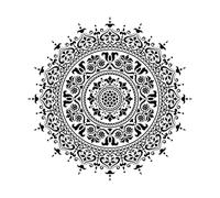 Abstract Mandala Art on The Wall lace Pattern The Tattoo Wall Decals 42x42cm Multi Color Selection Black