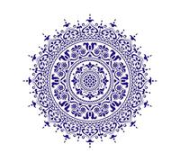 Abstract Mandala Art on The Wall lace Pattern The Tattoo Wall Decals 67.2x67.2cm Easy Installation DarkBlue