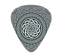 Abstract Mandala Guitar Picks Picks 12 Pack with Thin Box,Illustration of Abstract Monochrome Tribal Ethnic Mandala Background,Special Guitar Plectrums Gift Set for Guitarist,Black And White