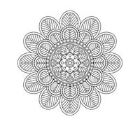 Abstract Mandala line Art with Oriental influences Wall Decals 42x42cm Can Modify and add Information Black