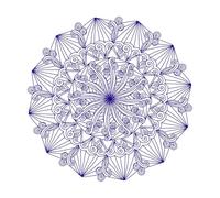 Abstract Mandala with Spirals and Striped Motifs Meditative with Curled Lines Fine Carving Decals 67.2x67.2cm Art Decoration DarkBlue