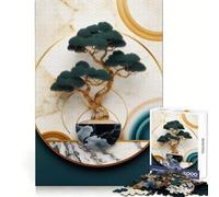 Abstract Marble Bonsai 1000 Piece Jigsaws for Adults Puzzle Brain Calisthen Clear Color Hard Challenge Furniture Decor (38x26cm)