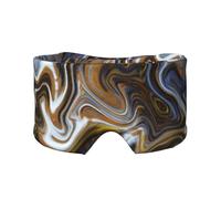 Abstract Marble Ink Textur Printed Slumber Eye Shield, Reversible Sleep Gear, Light Blocking Headwrap, for Travel Comfort