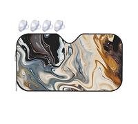 Abstract Marble Ink Texture Car Windshield Sun Shade Foldable Car Front Window Sunshade for Sun, Heat and UV Rays, Auto Sun Blocker Visor Protector for Cars, SUVs Small