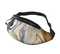 Abstract Marble Ink Texture Fanny Pack for Men Women, Waterproof Sports Waist Bag Fashion Belt Bag Crossbody Bags Hip Bum Bag with Adjustable Strap Large Sling Bag Purse for Travel Hiking