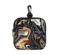 Abstract Marble Ink Texture Square Zipper Pouch with All-Over Print,Waterproof Small Organizer Bag, Lightweight Durable for Coins,Cards, Keys for Travel Daily Use