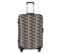 Abstract Marble Ink Texture Suitcase Cover Elastic Washable Luggage Cover Protector Scratch Resistant Multiple Sizes, White, Large